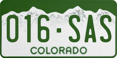 CO license plate 016SAS