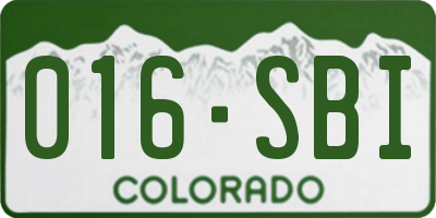 CO license plate 016SBI