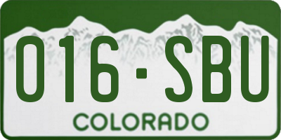 CO license plate 016SBU