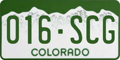 CO license plate 016SCG