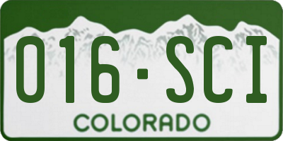 CO license plate 016SCI