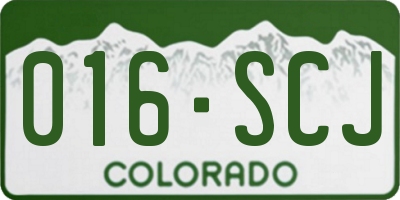 CO license plate 016SCJ
