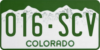 CO license plate 016SCV