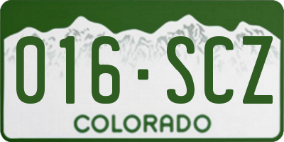 CO license plate 016SCZ