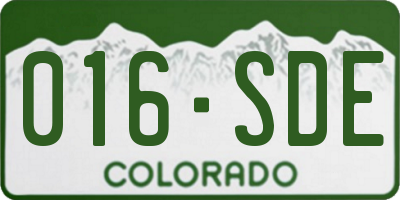 CO license plate 016SDE