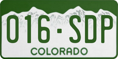 CO license plate 016SDP