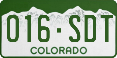 CO license plate 016SDT