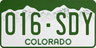CO license plate 016SDY