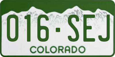 CO license plate 016SEJ
