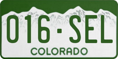 CO license plate 016SEL