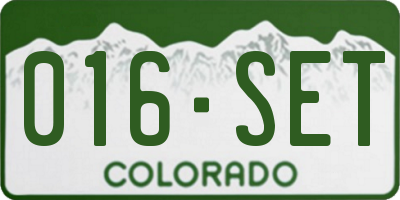 CO license plate 016SET