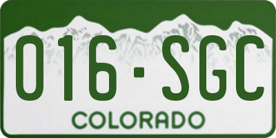 CO license plate 016SGC