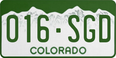 CO license plate 016SGD