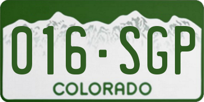 CO license plate 016SGP