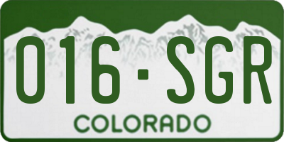CO license plate 016SGR
