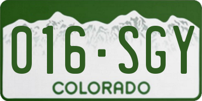 CO license plate 016SGY