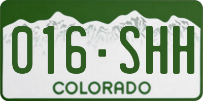 CO license plate 016SHH