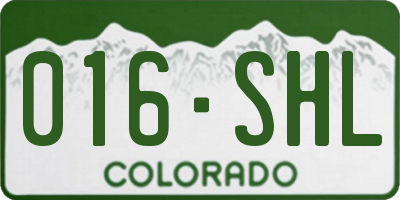 CO license plate 016SHL