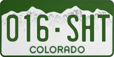 CO license plate 016SHT