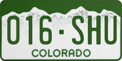 CO license plate 016SHU