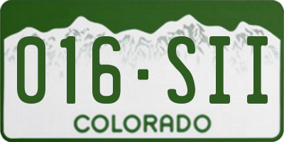 CO license plate 016SII