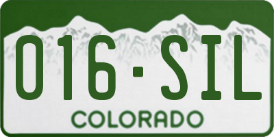 CO license plate 016SIL