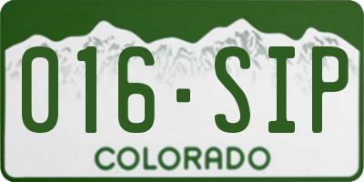 CO license plate 016SIP