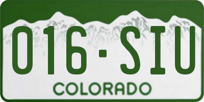 CO license plate 016SIU