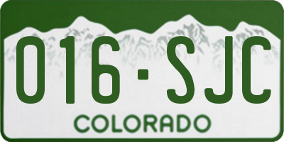 CO license plate 016SJC