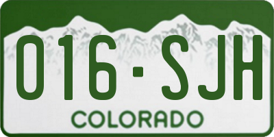CO license plate 016SJH