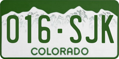CO license plate 016SJK