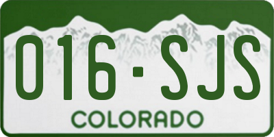 CO license plate 016SJS