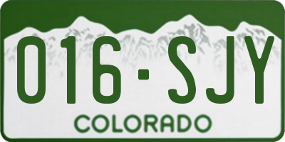 CO license plate 016SJY