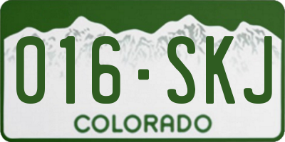CO license plate 016SKJ