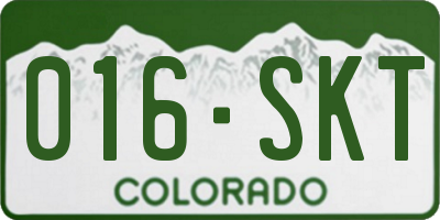 CO license plate 016SKT