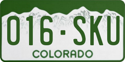CO license plate 016SKU