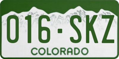 CO license plate 016SKZ