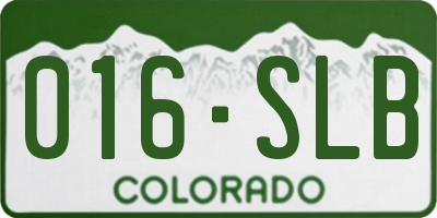 CO license plate 016SLB