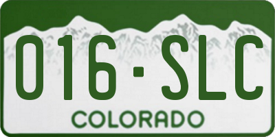 CO license plate 016SLC