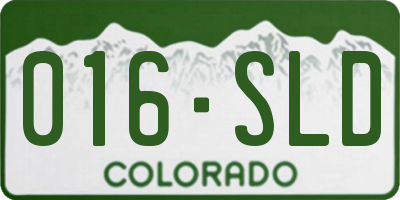 CO license plate 016SLD