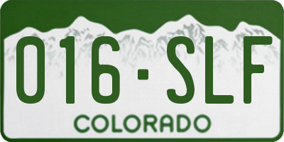 CO license plate 016SLF