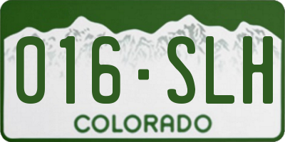 CO license plate 016SLH