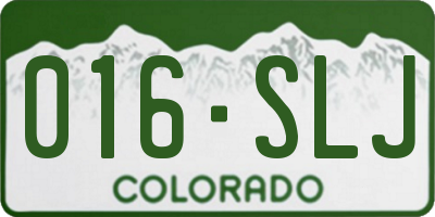 CO license plate 016SLJ