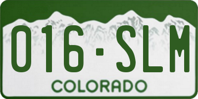 CO license plate 016SLM