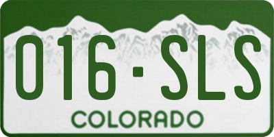 CO license plate 016SLS