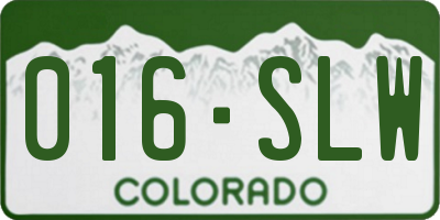 CO license plate 016SLW
