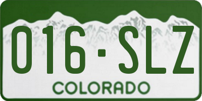 CO license plate 016SLZ