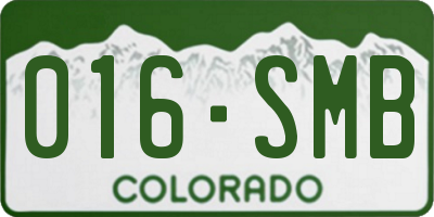 CO license plate 016SMB