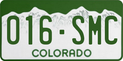 CO license plate 016SMC