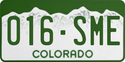 CO license plate 016SME